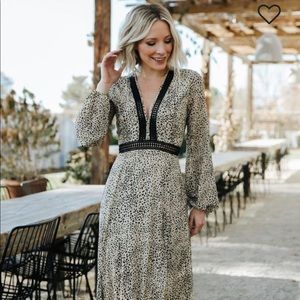 Cha Cha Print Maxi Dress - Taupe
